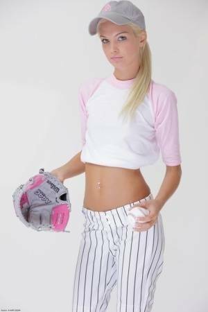 Baseball cutie Francesca loses her uniform to expose her skinny teen body on fangals.org