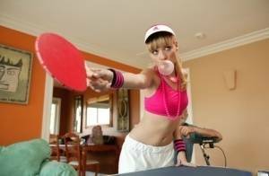 Young blonde Nicole Ray fucks a really old guy after losing ping pong game on fangals.org