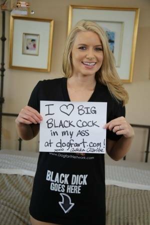 Hot blonde girl Anikka Albrite takes a massive black cock up her ass on fangals.org