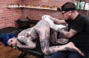 Tattoo enthusiast Amber Luke gets fucked after getting a new tat on fangals.org