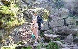 Blonde amateur Barby Slut sucks on a cock after a day of rock climbing on fangals.org