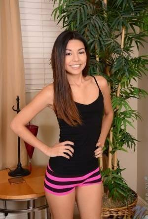 Sweet Latina teen Serena Torres pleases her bald snatch with a vibrator on fangals.org