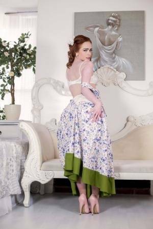 Solo model Ella Hughes releases her nice ass from vintage lingerie on fangals.org