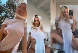 Lindsey Pelas White Transparent Dress Tease Video Leaked on fangals.org