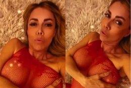 Emanuela Botto Sexy Fishnet Red Lingerie Tease Video on fangals.org