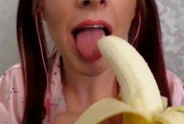 Flirty ASMR Banana Sucking Video on fangals.org