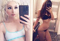 Belle Delphine in Black Thong Sexy Photos And Shower Video on fangals.org