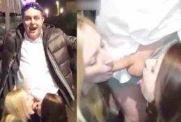 Drunk Fool Somehow Gets Two Sluts To Suck On His Dick In Public! on fangals.org