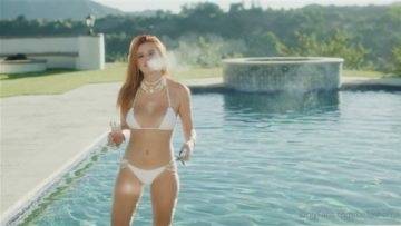 Bella Thorne Nude Pool White Bikini Teasing Video Leaked on fangals.org