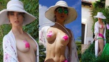 Amanda Cerny Nude Pink Flamingo Nipple Pasties Leaked on fangals.org