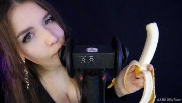 KittyKlaw ASMR Banana 3 Dio Licking Mouth Sounds Video on fangals.org