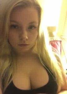 Blonde girl unpacking her huge tits on fangals.org