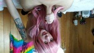 Pink Haired Kitten Gives Messy Blowjob on fangals.org