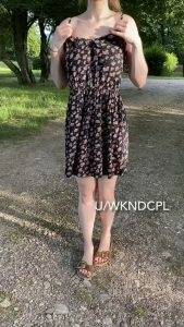 Sundresses are the best for quick strips. Especially outdoors! Thothub on fangals.org