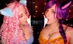 AftynRose ASMR Twin Ear Licking Patreon Video on fangals.org