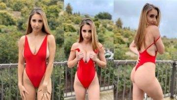 Christina Khalil Lewd Red Bodysuit Video Leaked on fangals.org