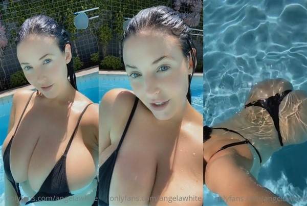 Angela White OnlyFans Teasing You in Pool Video on fangals.org