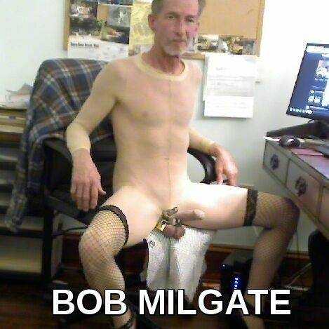 BOB MILGATE A SLUT IN A SHEER NUDE BODYSTOCKING on fangals.org