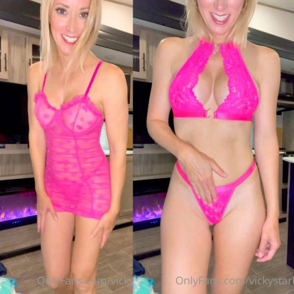 Vicky Stark Hot Pink Lingerie Try On Haul Onlyfans Video Leaked on fangals.org