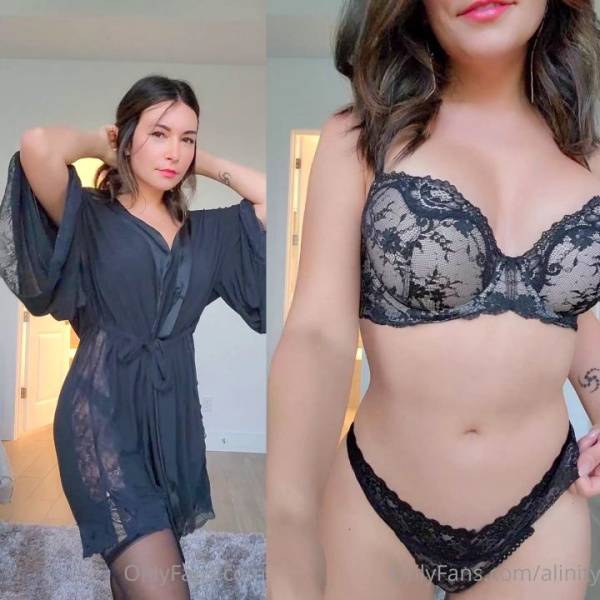 Alinity Black Lace Robe Strip Tease Onlyfans Video Leaked on fangals.org