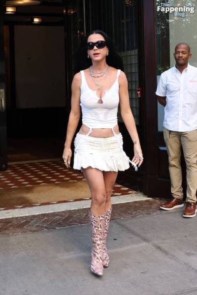 Katy Perry Displays Her Sexy Figure in a White Outfit (70 Photos) on fangals.org