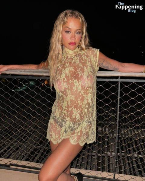 Rita Ora Shows Off Her Nude Boobs While Posing in a Sheer Dress (2 Photos) on fangals.org